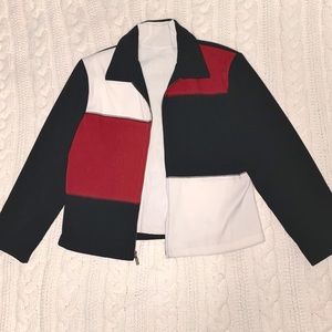 •Ms Fine• Vintage Color block Suede jacket